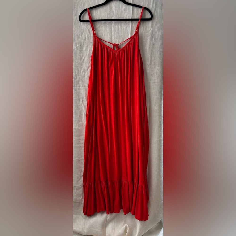 Ava & Viv Red Pleated Maxi Dress for Cocktail